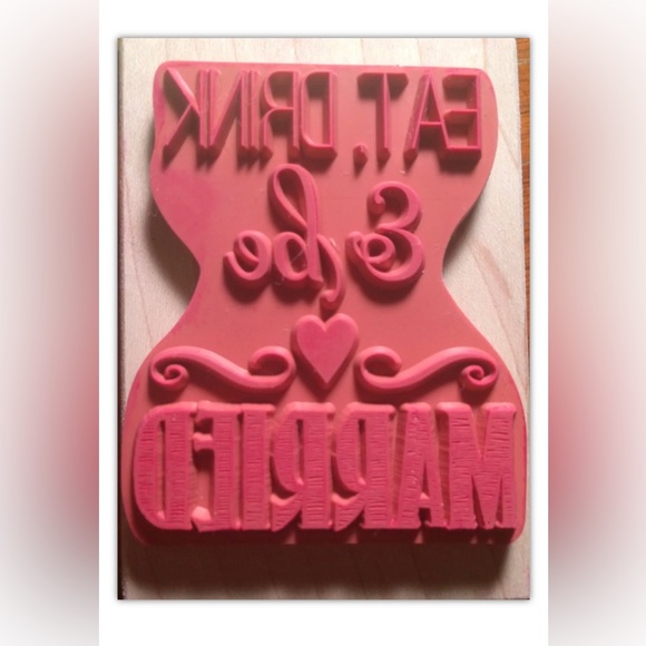 3pc Set Hampton Art Champagne Glass Toast Rubber Stamp Love Wedding Married Ink - Picture 6 of 12